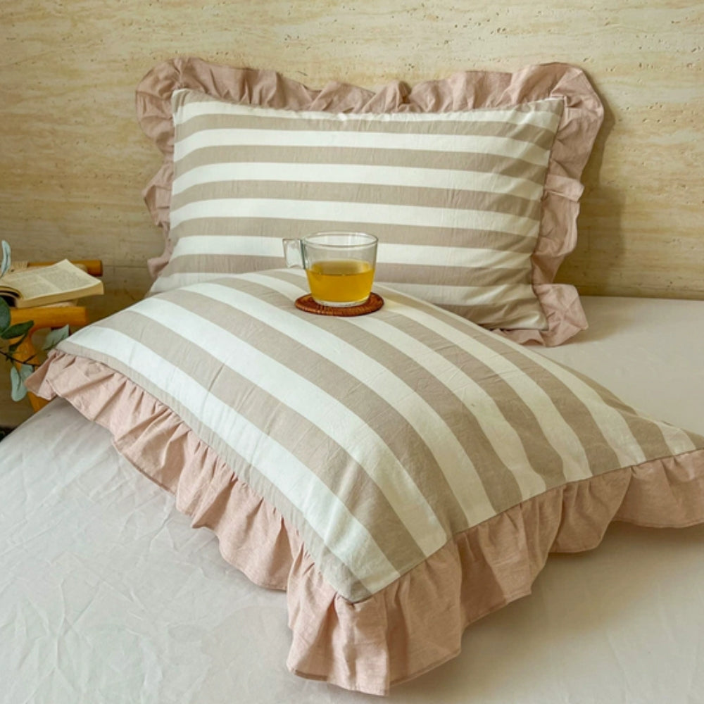 Colorful Ruffled Pillow Covers in Various Patterns