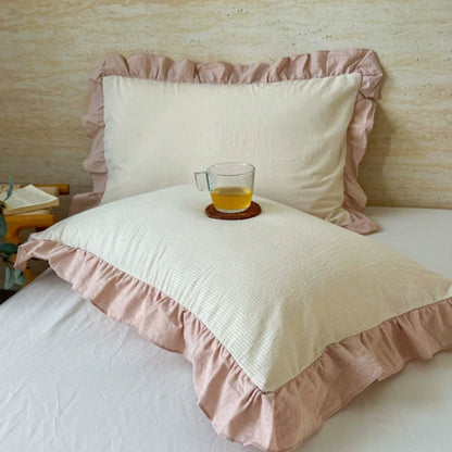 Colorful Ruffled Pillow Covers in Various Patterns