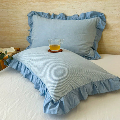 Colorful Ruffled Pillow Covers in Various Patterns