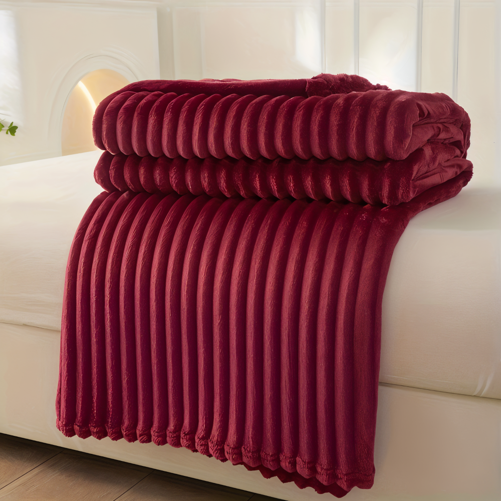 Cozy Plaid Fleece Throw Blanket Soft and Warm