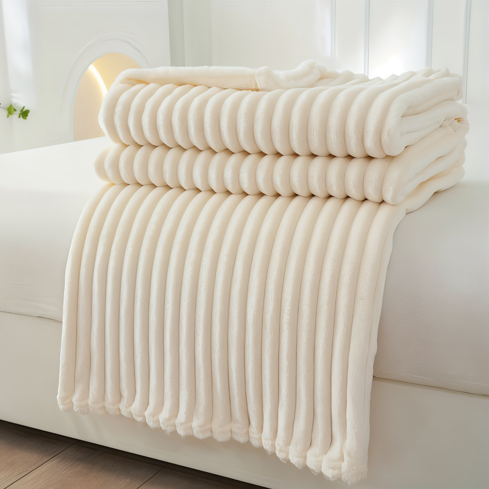 Cozy Plaid Fleece Throw Blanket Soft and Warm