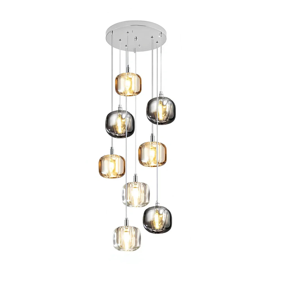 Vibrant Glass Drop Chandelier Lighting