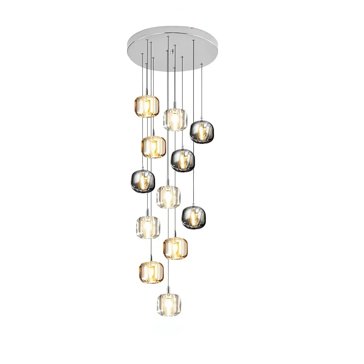 Vibrant Glass Drop Chandelier Lighting