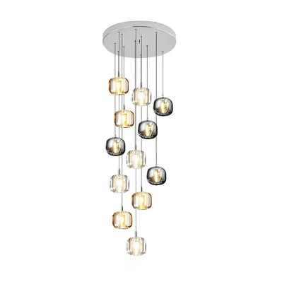 Vibrant Glass Drop Chandelier Lighting