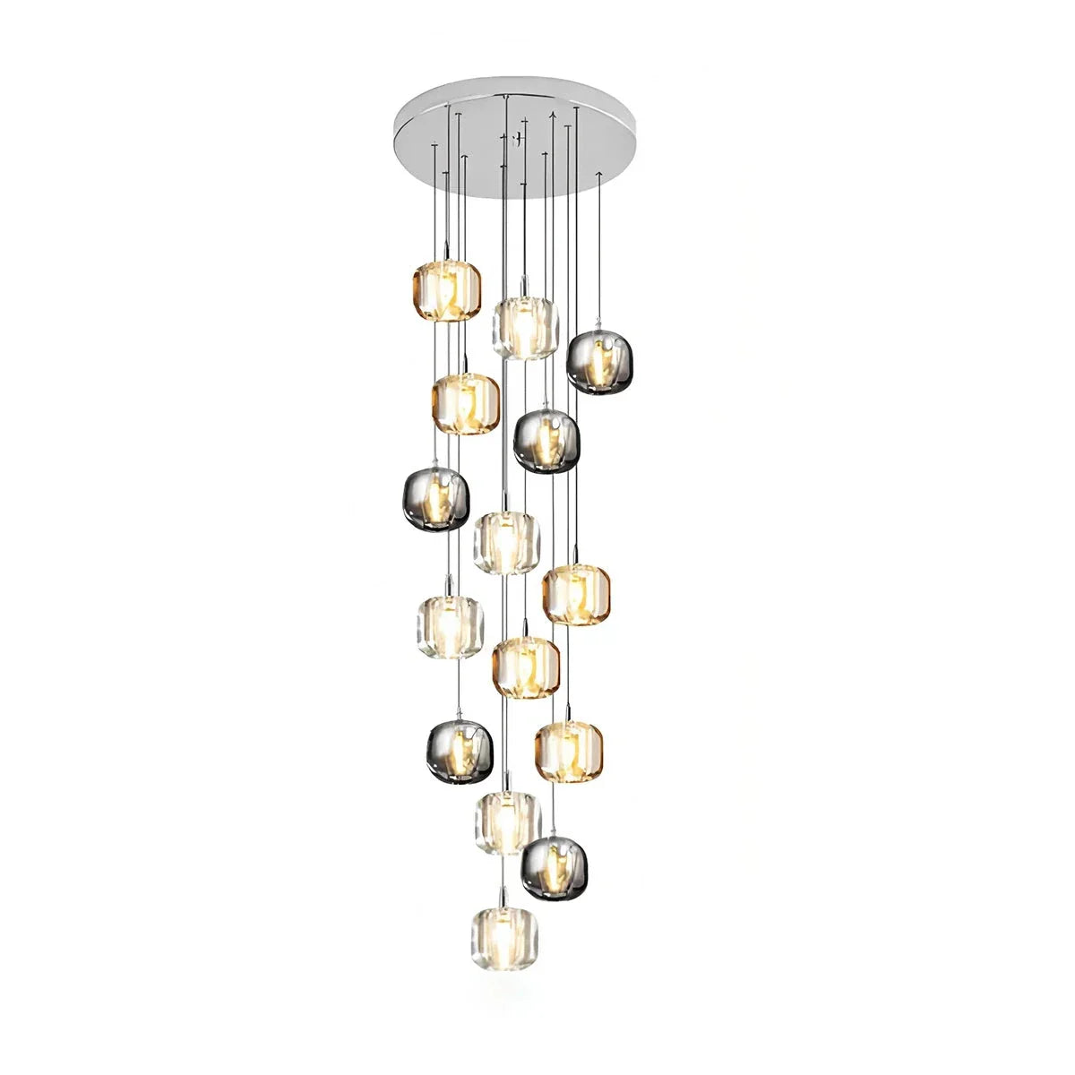 Vibrant Glass Drop Chandelier Lighting