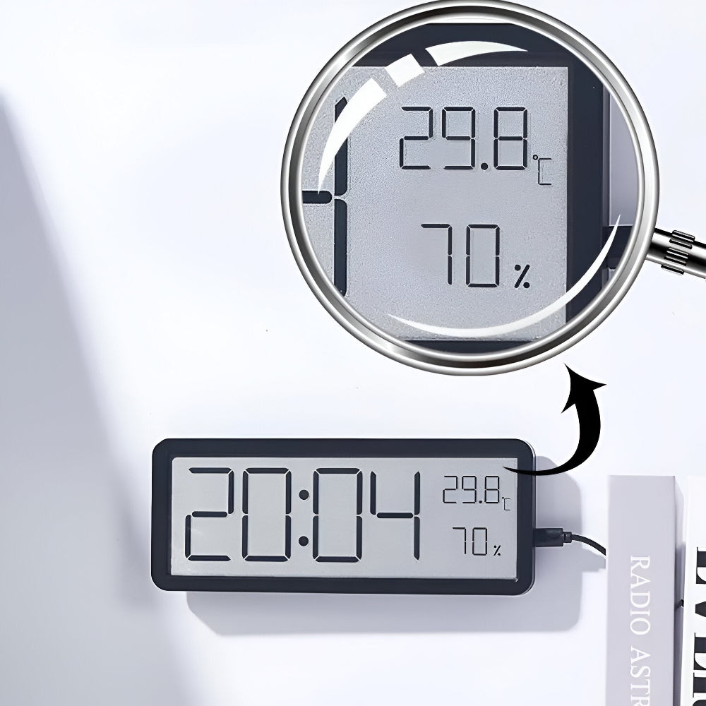 Digital LED Alarm Clock with Temperature and Humidity
