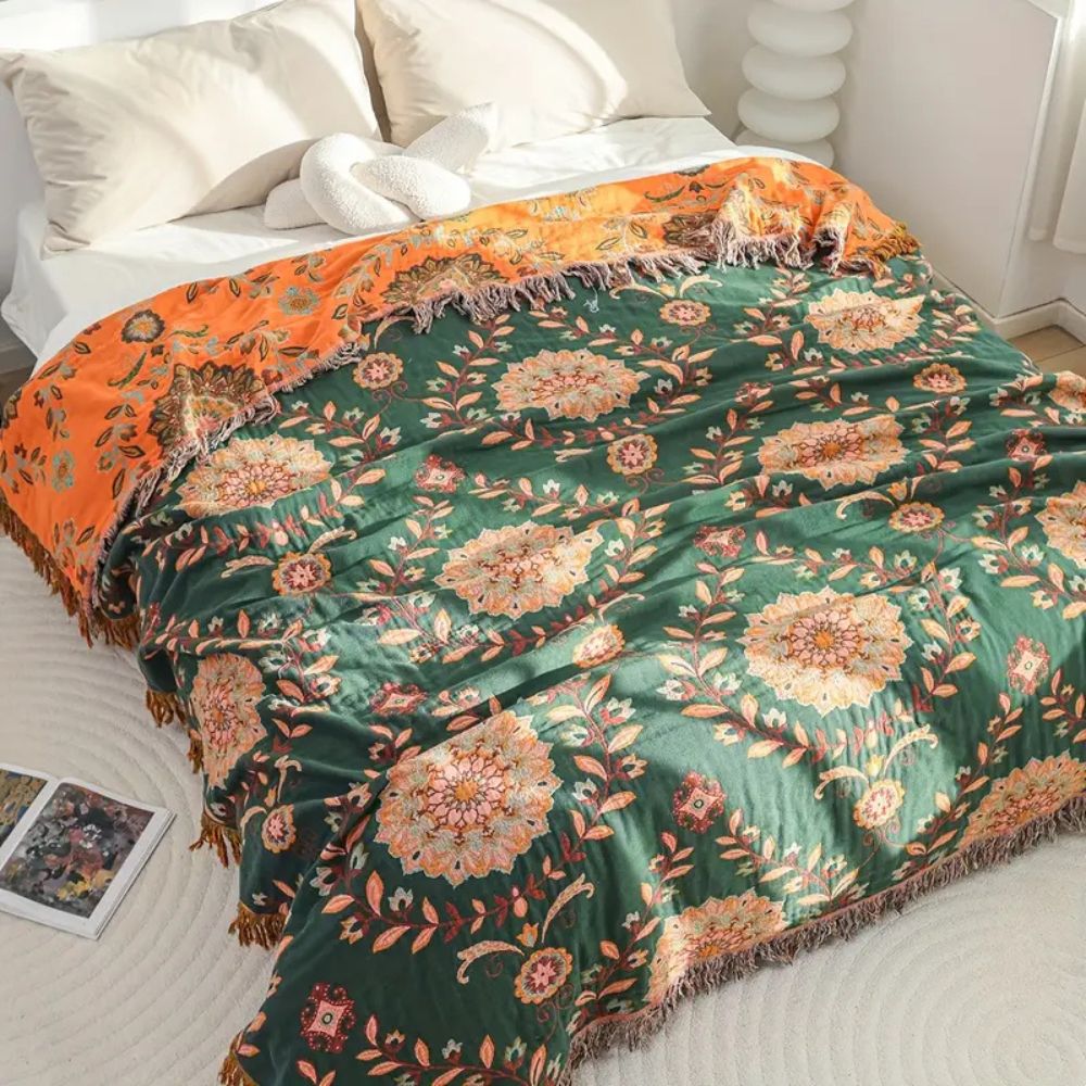 Classic Double Sided Cotton Throw Blanket - Luxicro