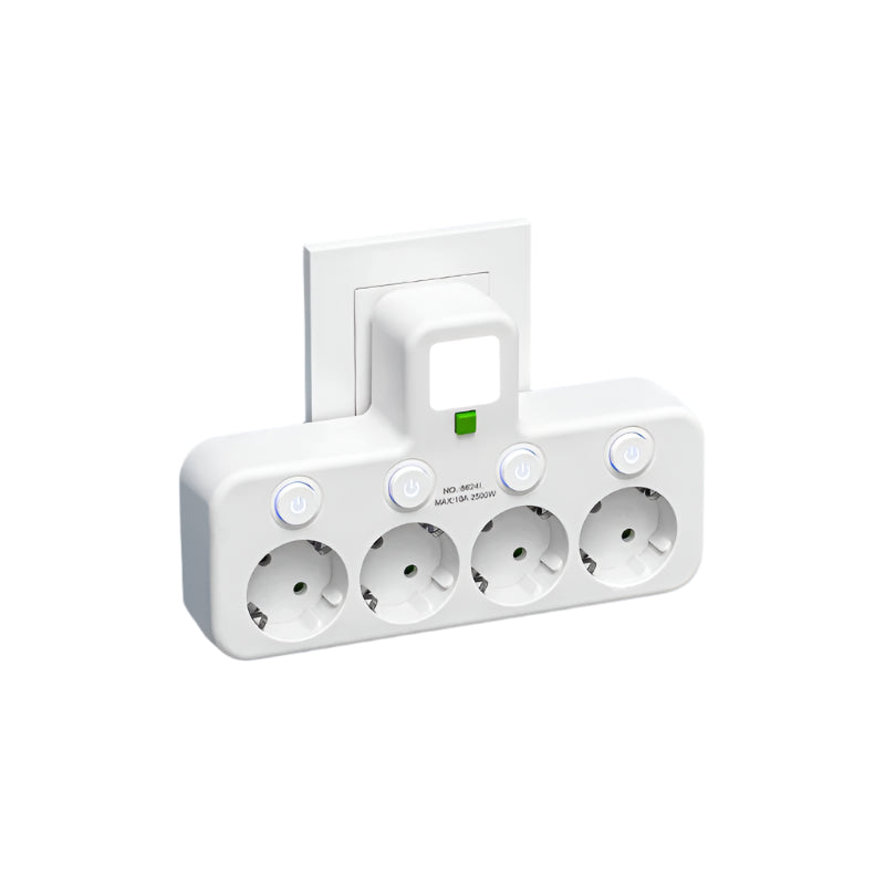 Safe 4 Outlet Power Strip with USB and Type C Protection - Luxicro