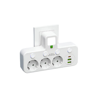 Safe 4 Outlet Power Strip with USB and Type C Protection