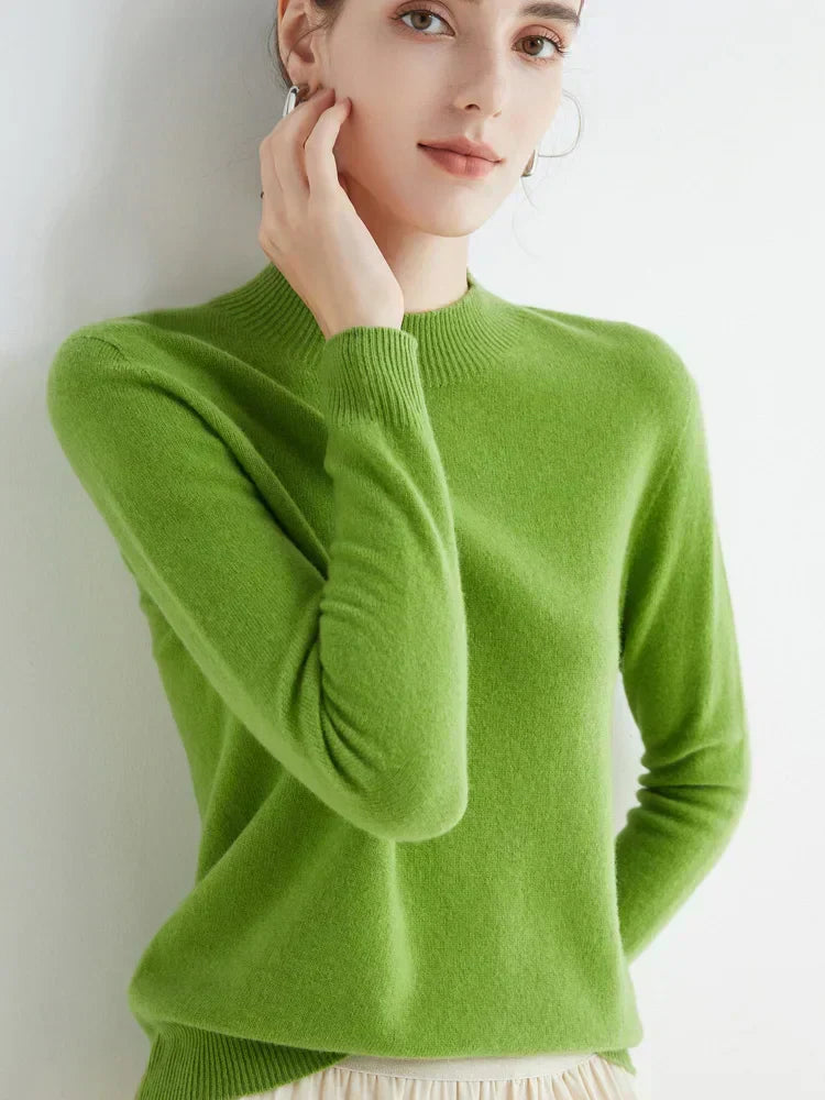 Cozy Crew Neck Wool Sweater for Women