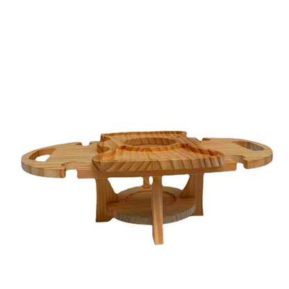 Collapsible Outdoor Wooden Picnic Table with Cooler