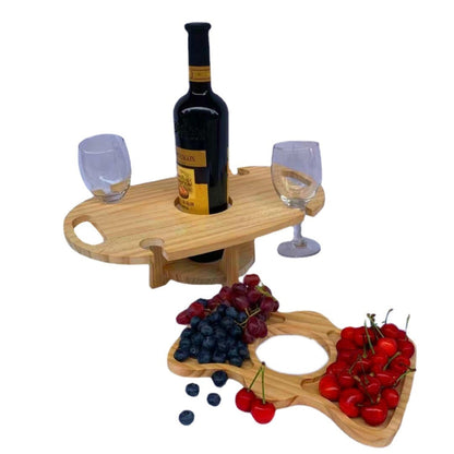 Collapsible Outdoor Wooden Picnic Table with Cooler