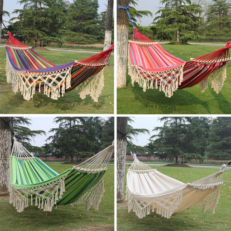 Big Backyard Stripe Cotton Hammock with Frame