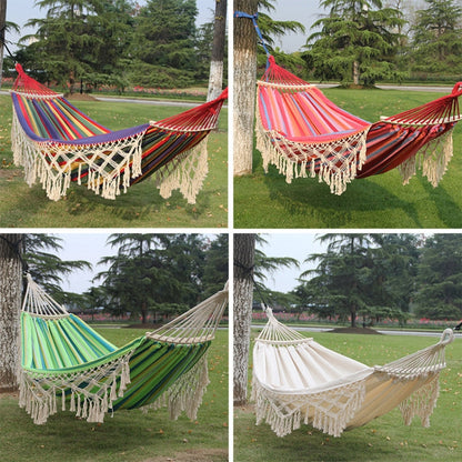Big Backyard Stripe Cotton Hammock with Frame