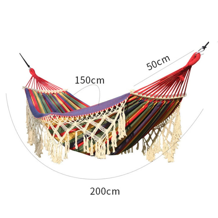 Big Backyard Stripe Cotton Hammock with Frame