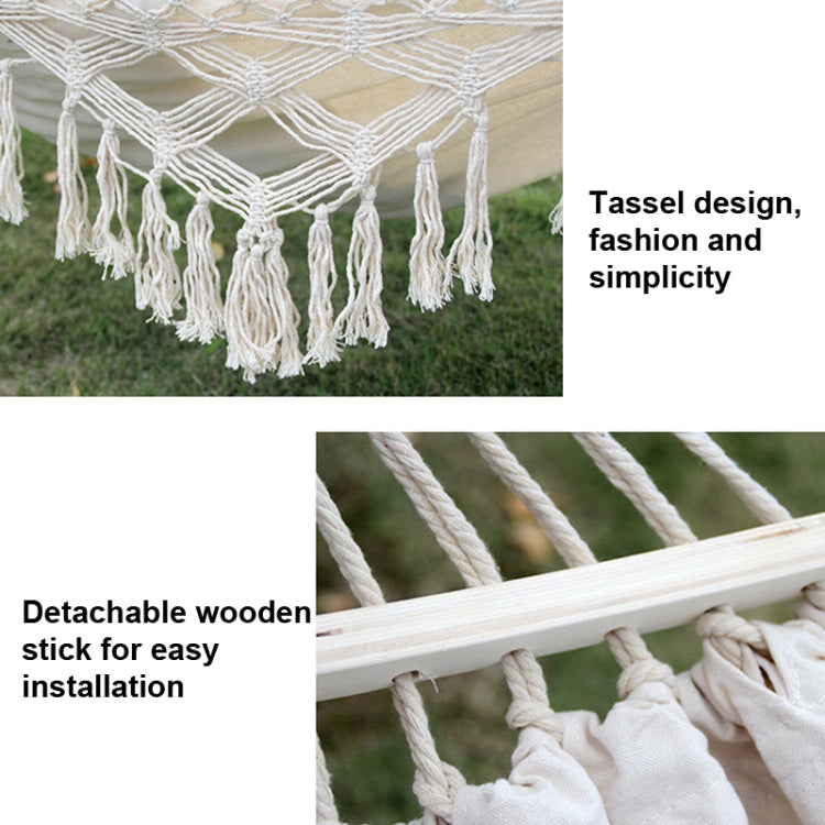 Big Backyard Stripe Cotton Hammock with Frame