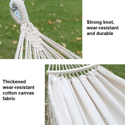 Big Backyard Stripe Cotton Hammock with Frame