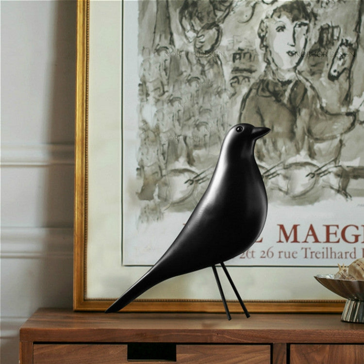 Decorative Black Bird Resin Figurine Home Decor