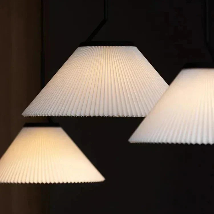 Creamy Fabric Shade Pendant Light