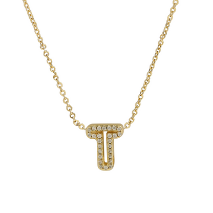 Shining Monogram Diamond Pendant Necklace