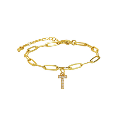 Dainty Monogram Paperclip Chain Bracelet