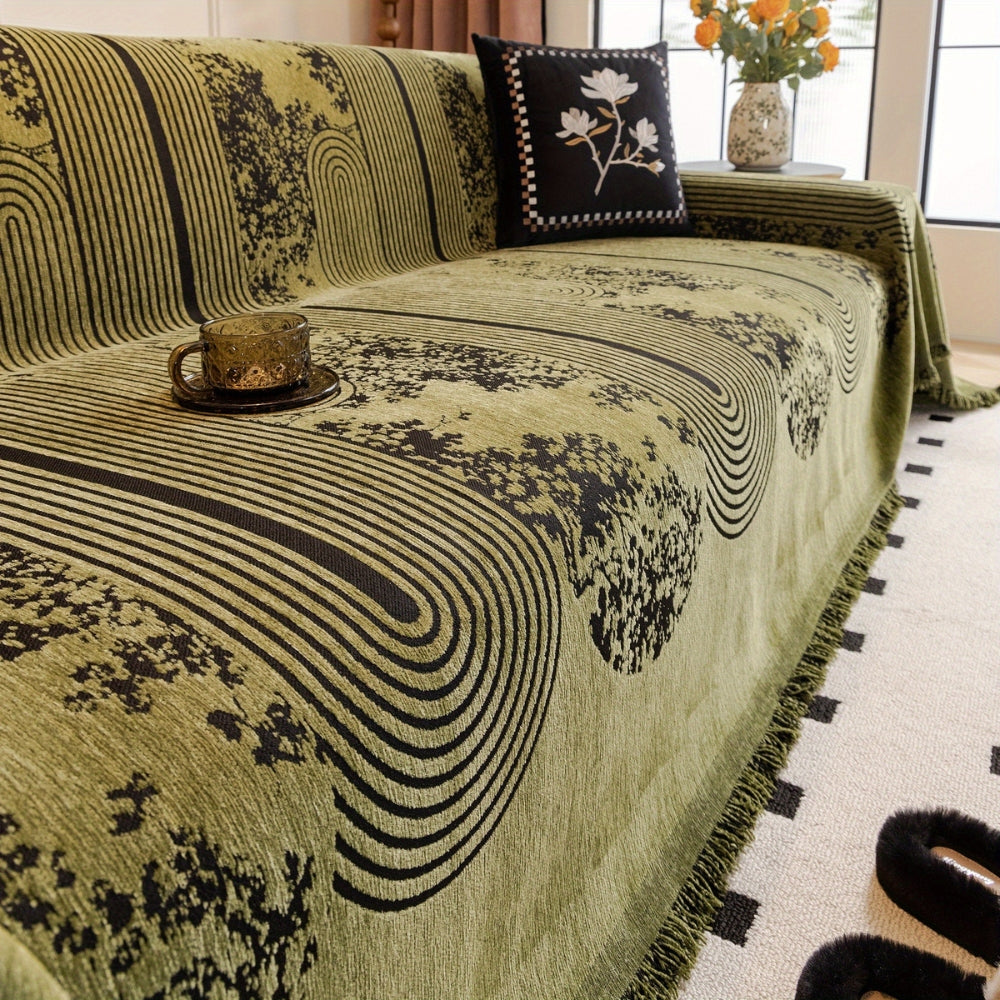 Colorful Geometric Print Couch Slipcover