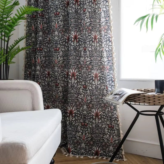 Beautiful Floral Patterned Wall Hanging Curtain - Luxicro