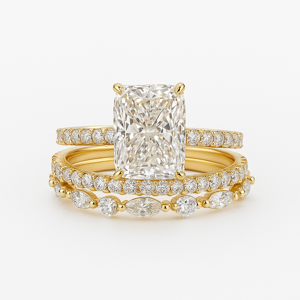 Classic Gold Wedding Ring Set - Luxicro