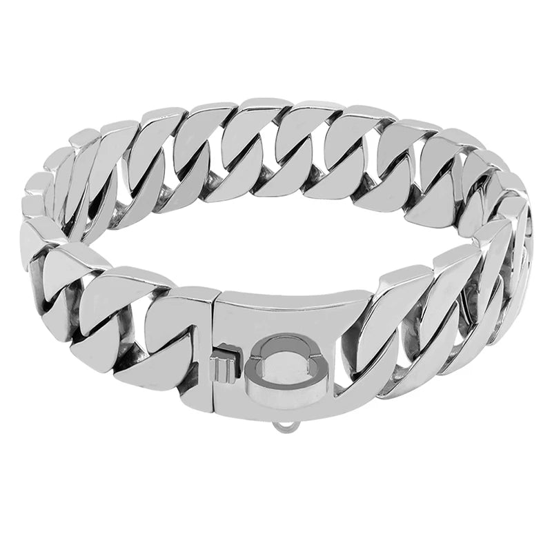 Strong Metal Dog Collar Stainless Steel Large Breed