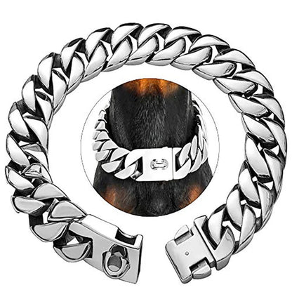 Strong Metal Dog Collar Stainless Steel Large Breed