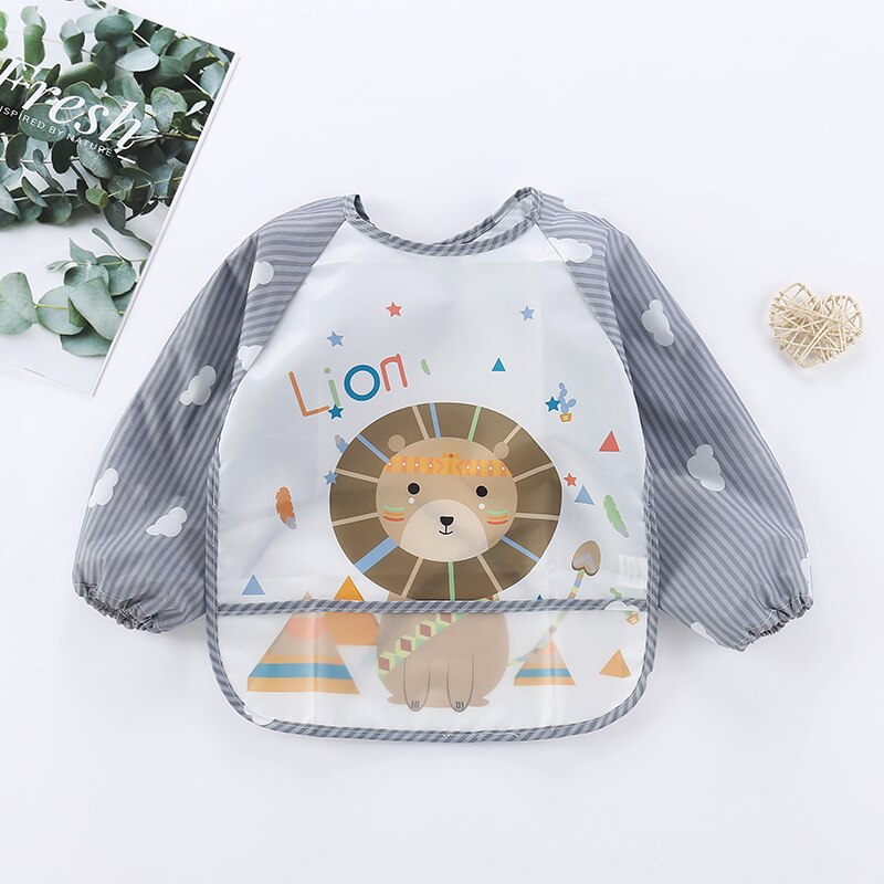 Durable Kids Bib with Long Sleeve Protective Apron - Luxicro
