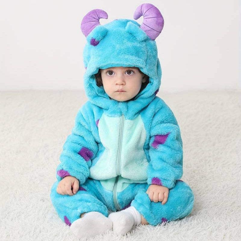 Cozy Kids Jumpsuit Cute Animal Design Soft Fleece - Luxicro