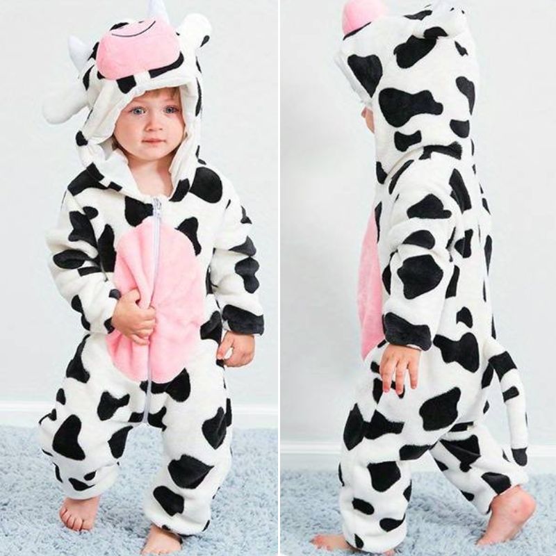 Cozy Kids Jumpsuit Cute Animal Design Soft Fleece