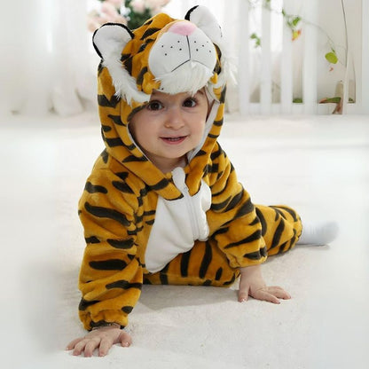 Cozy Kids Jumpsuit Cute Animal Design Soft Fleece