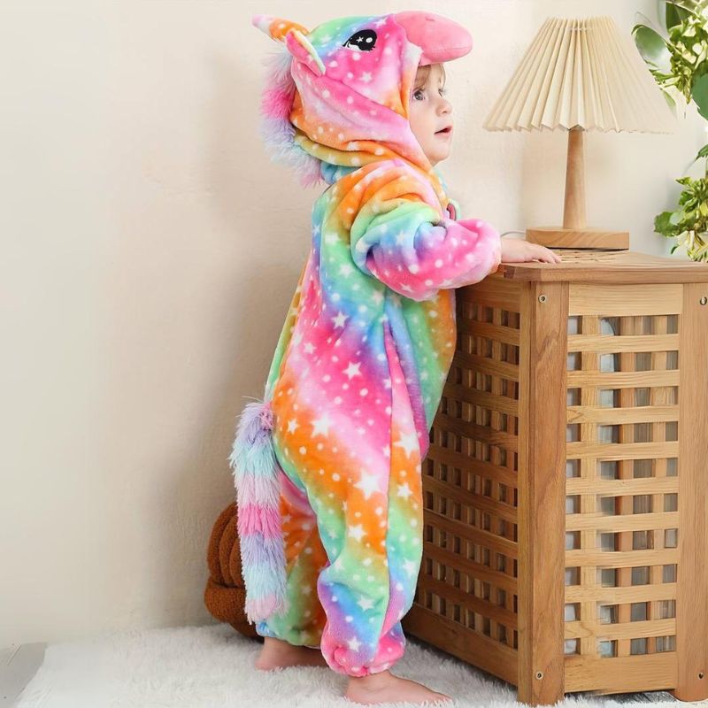 Cozy Kids Jumpsuit Cute Animal Design Soft Fleece