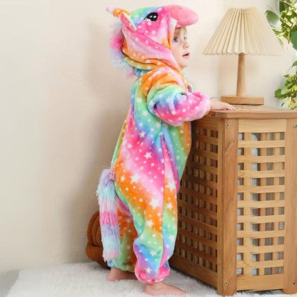 Cozy Kids Jumpsuit Cute Animal Design Soft Fleece