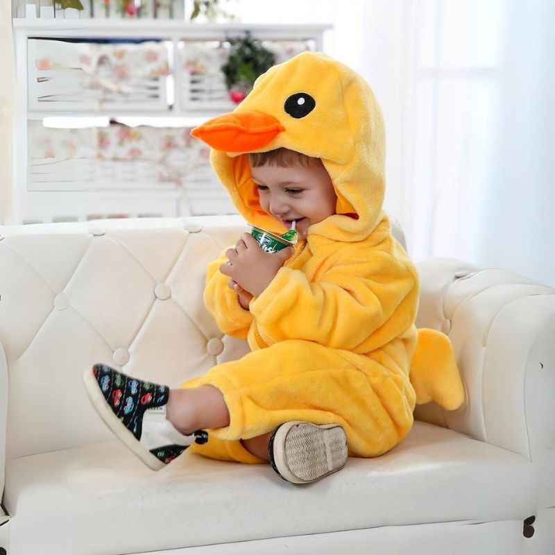 Cozy Kids Jumpsuit Cute Animal Design Soft Fleece