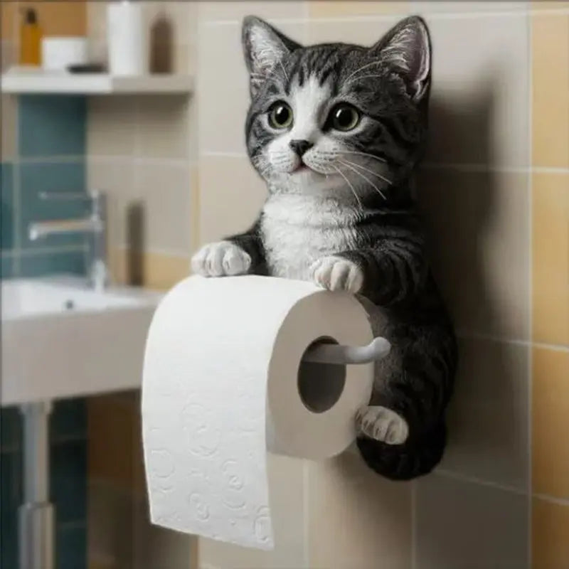 Cute Kitty Bathroom Tissue Holder