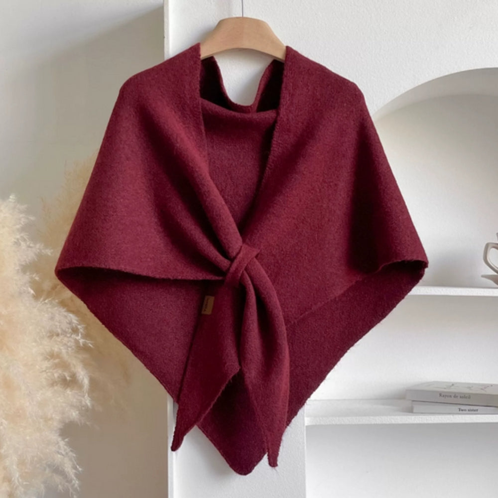 Cozy Knit Triangle Wrap Shawl