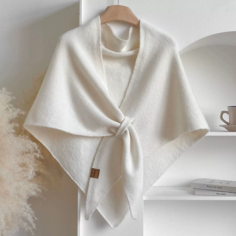 Cozy Knit Triangle Wrap Shawl