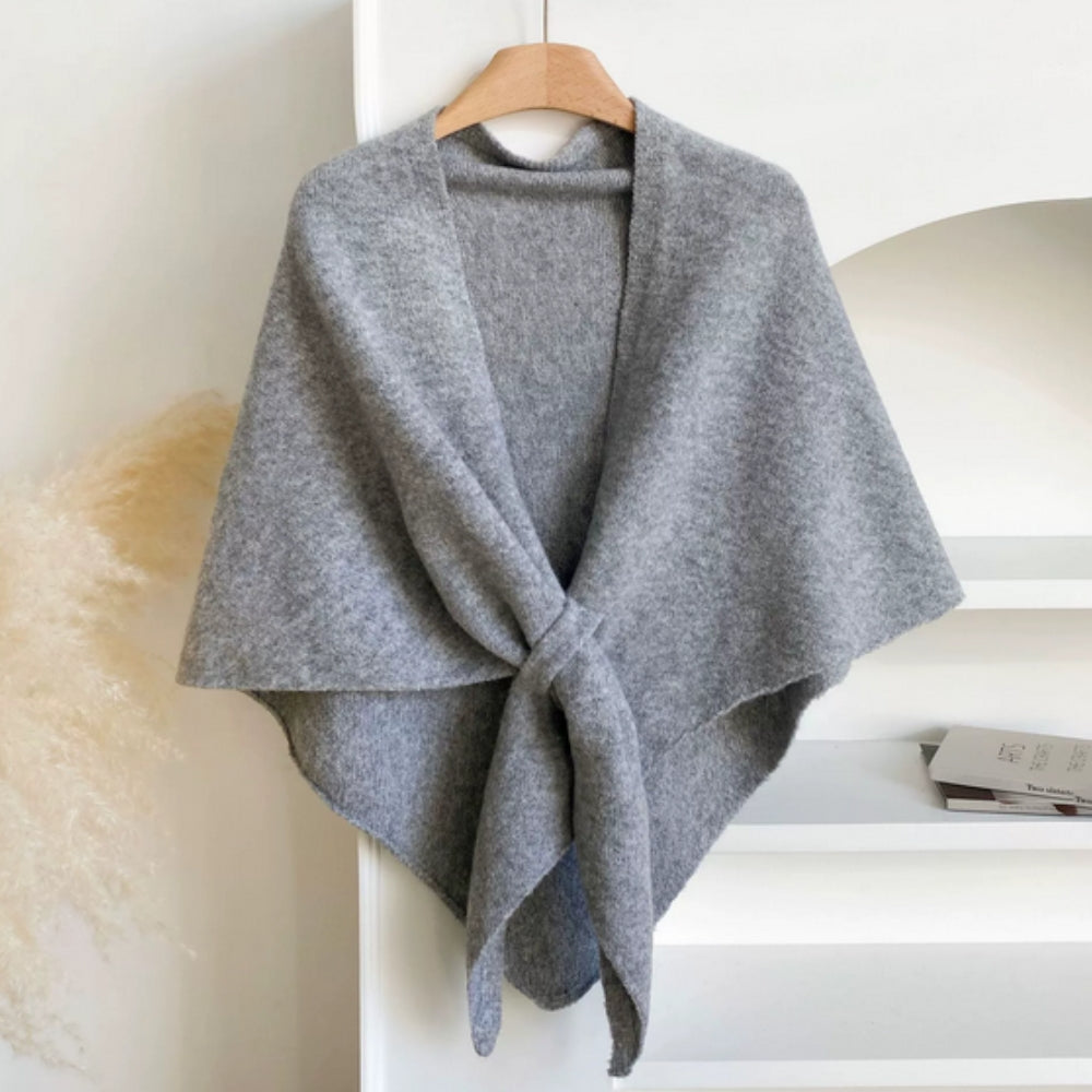 Cozy Knit Triangle Wrap Shawl