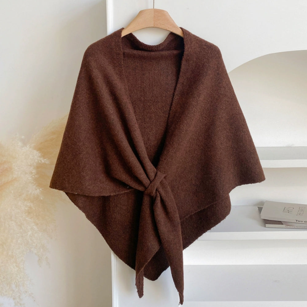 Cozy Knit Triangle Wrap Shawl
