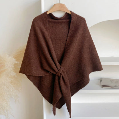 Cozy Knit Triangle Wrap Shawl