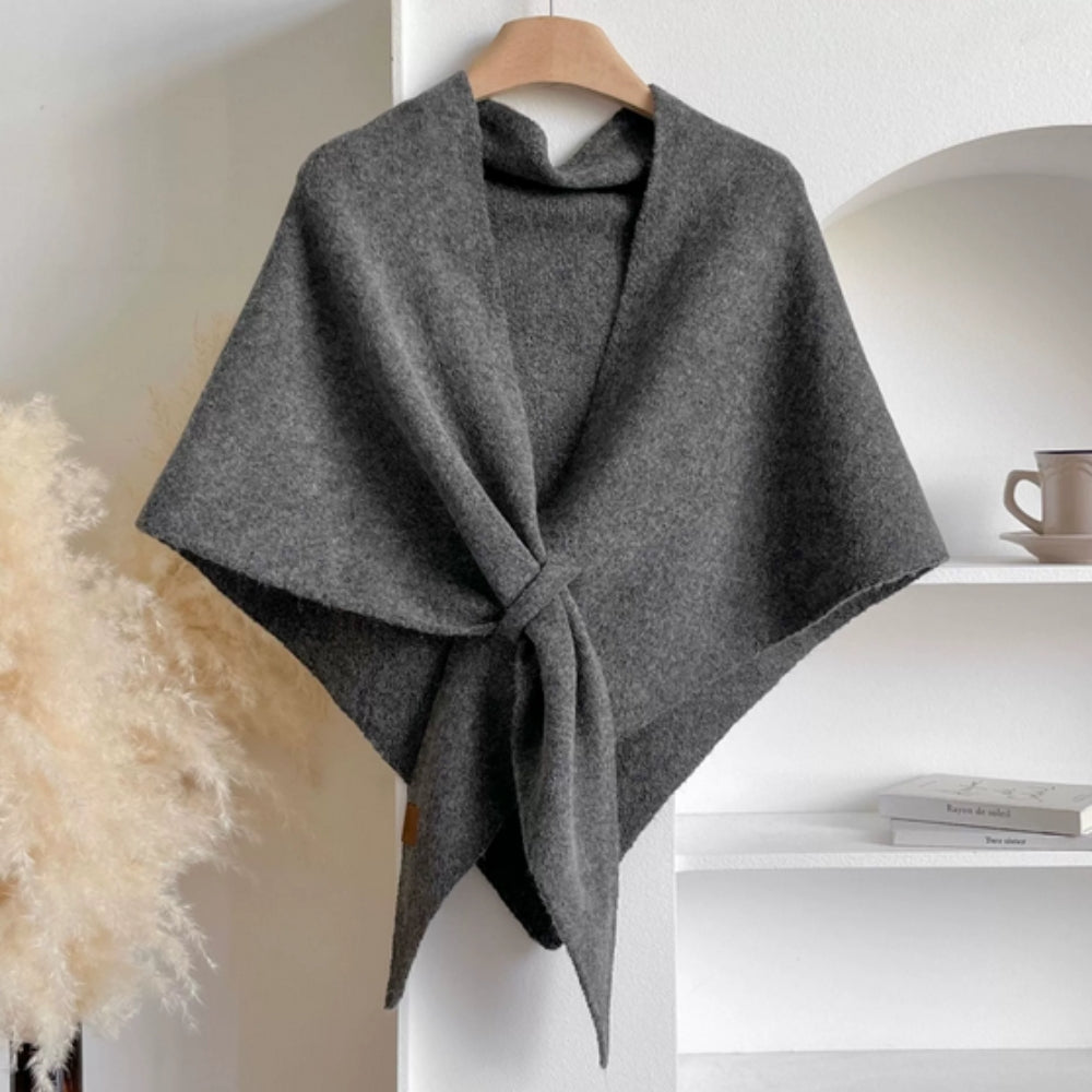 Cozy Knit Triangle Wrap Shawl