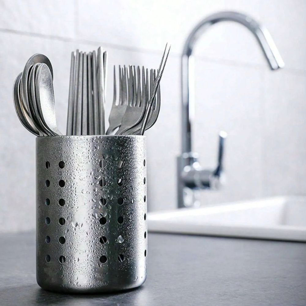 Space Saving Stainless Steel Kitchen Utensil Holder - Luxicro