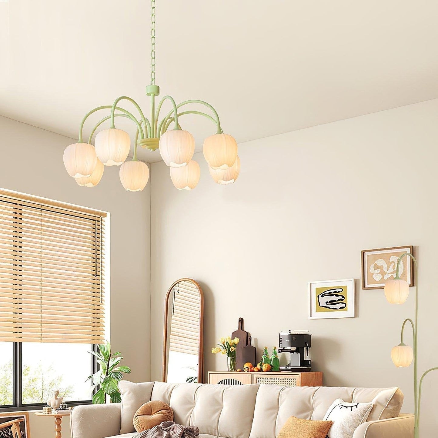 Beautiful Green Glass Pendant Lamp