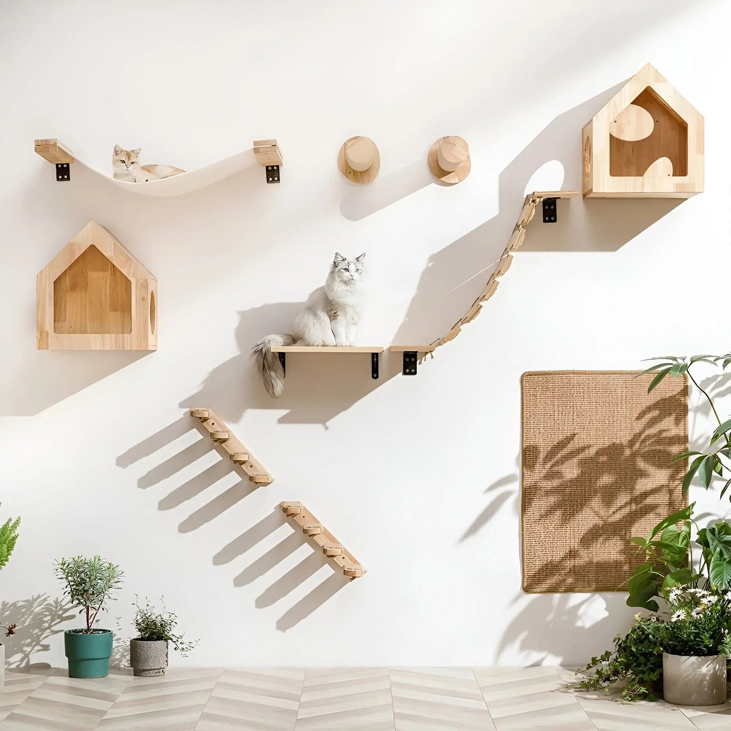 Cat Tower Shelf with Scratch Post