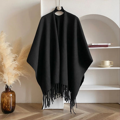 Warm Plush Grey Scarf Wrap