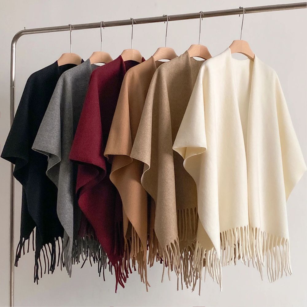 Soft Grey Acrylic Wrap Shawl - Luxicro