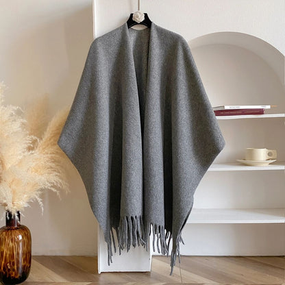 Warm Plush Grey Scarf Wrap